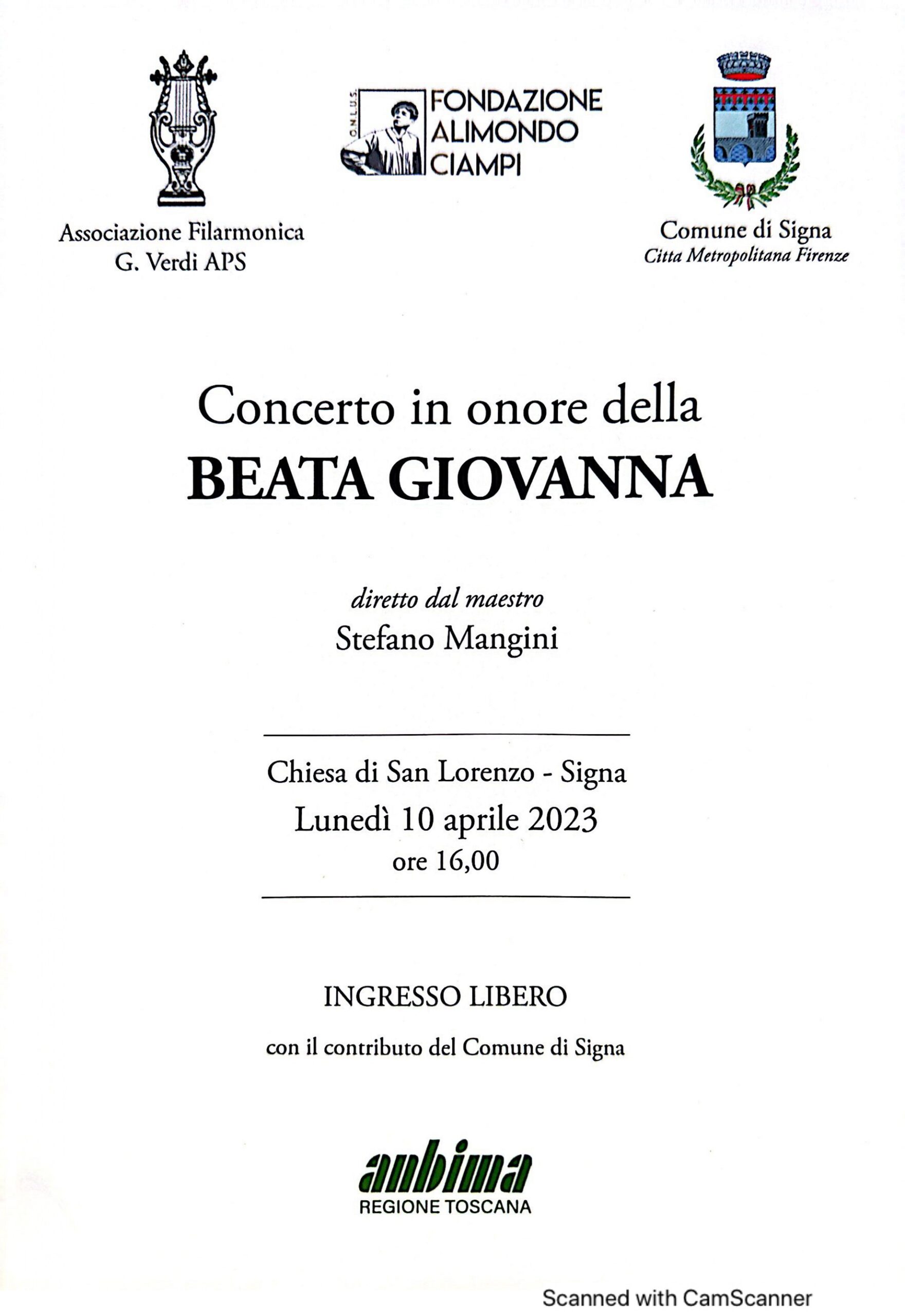 Concerto in onore della Beata Giovanna