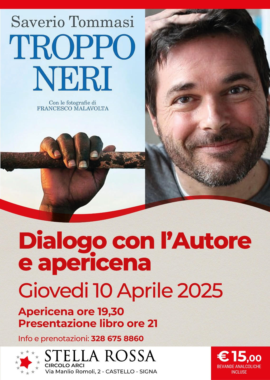 Dialogo con l’Autore e Apericena – SAVERIO TOMMASI “TROPPO NERI”