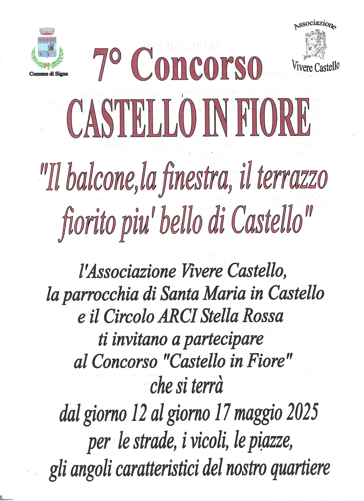 7° CONCORSO “CASTELLO IN FIORE”