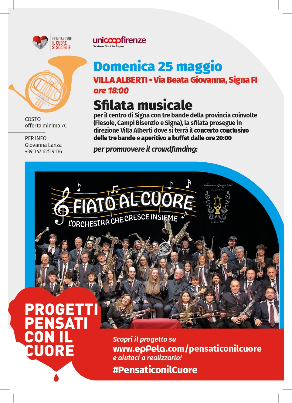 “FIATO AL CUORE”: Sfilata musicale domenica 25 maggio