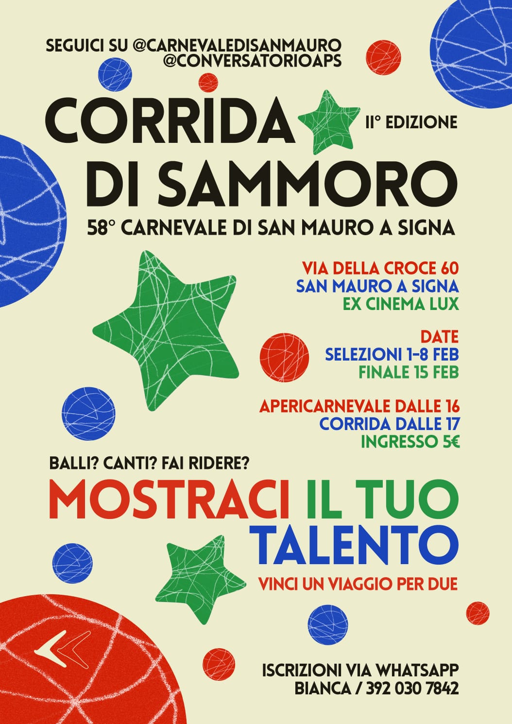 II EDIZIONE – CORRIDA DI SAMMORO “Mostraci il tuo talento”