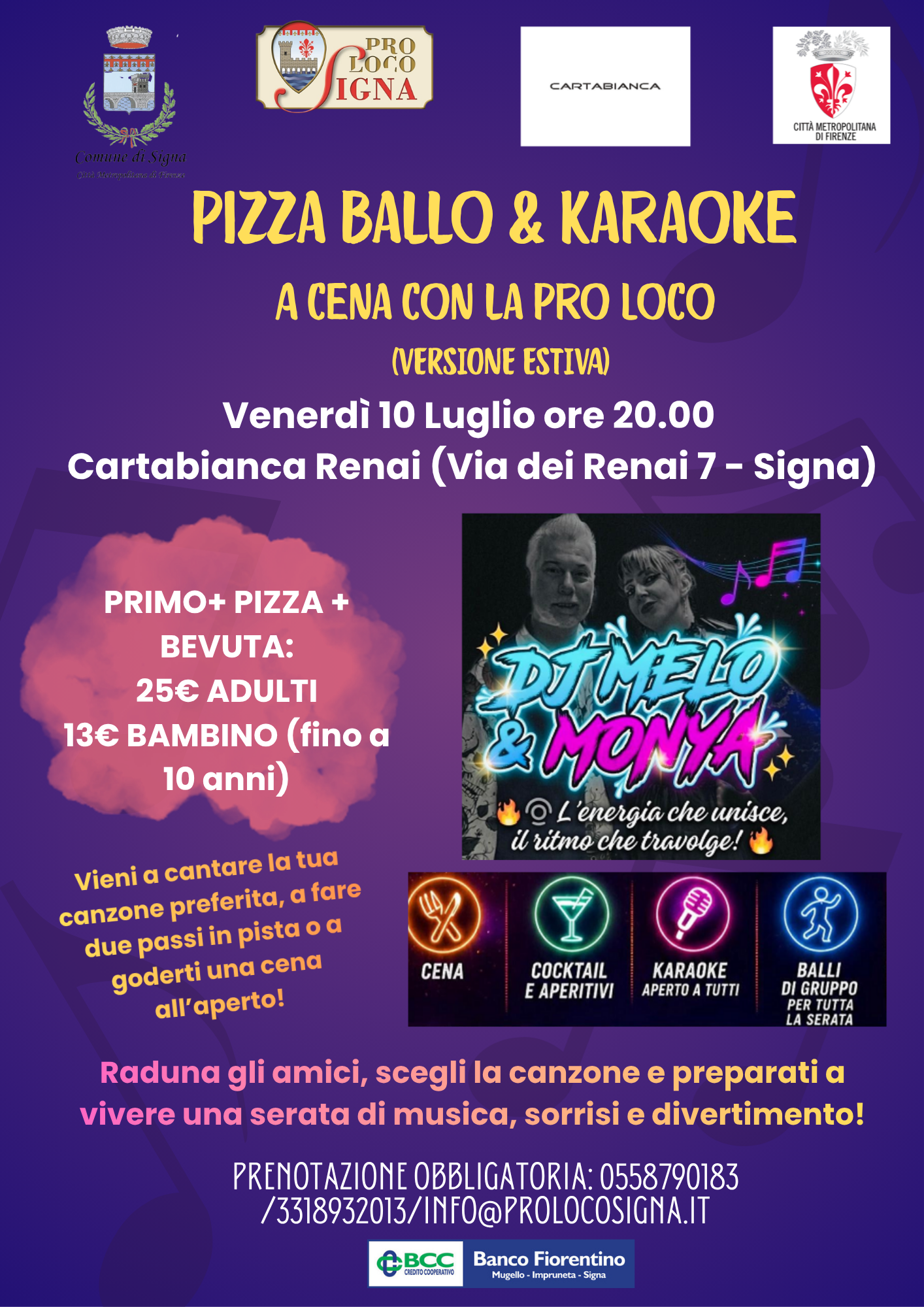 10 LUGLIO 2026 – ORE 20.00 – CENA SOCI AL RISTORANTE CARTABIANCA AL PARCO DEII RENAI