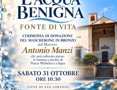 “L’acqua benigna, Fonte di Vita” – Cerimonia di donazione del mascherone in bronzo del Maestro Antonio Manzi